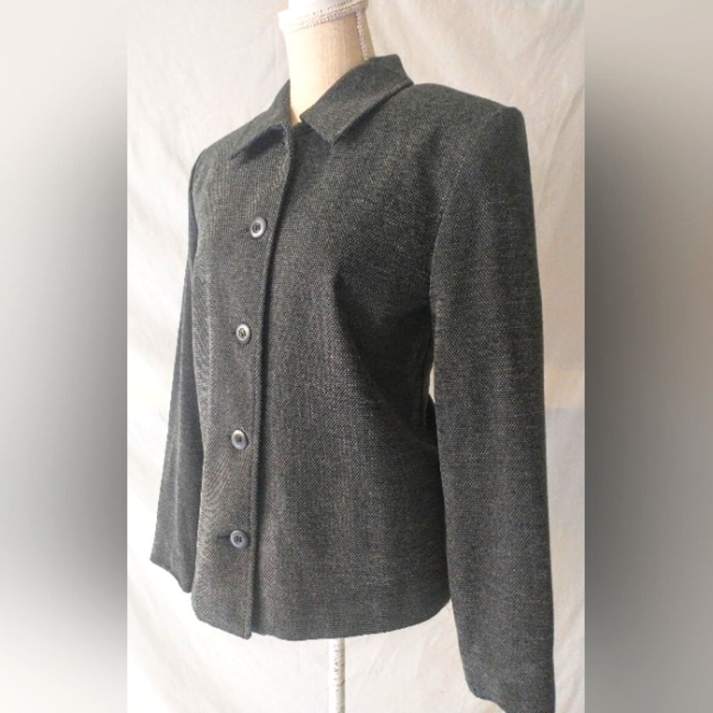 BRIGGS - Dark Grey Button Front Jacket - Collar/Lined - M